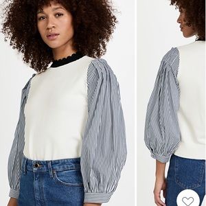 NWT Roy Mixed Media Pullover - Veronica Beard